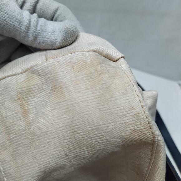 Michael Kors Navy Blue Canvas Leather Trim Double Handle Tote Shoulder Bag - Picture 12 of 16